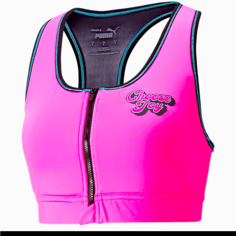 🌸 PUMA x BARBELLS FOR BOOBS
Front-Zip Women's Sports Bra 🌸